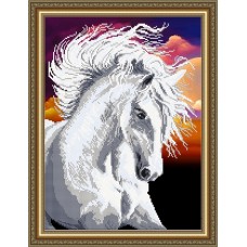 Схема для вышивки бисером "Белая лошадь" (Схема или набор)